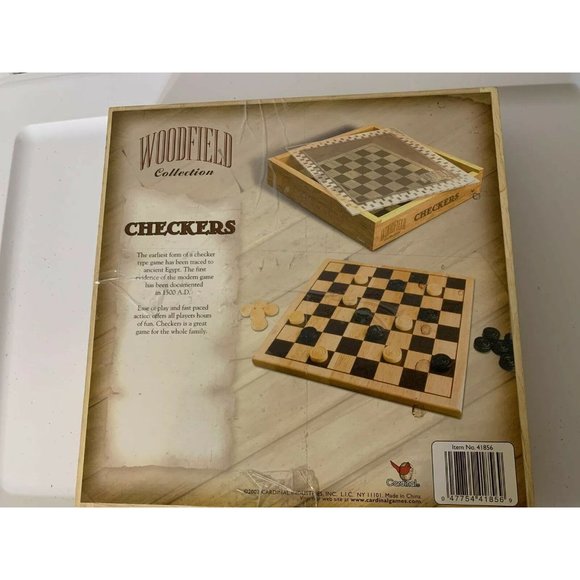 New Wood Checkers Set-Cardinal Industries 2002-‎ Woodfield Collection-Board Game - Picture 2 of 5